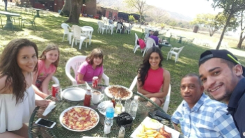 Lunch Time with the family and two little girls we met that day